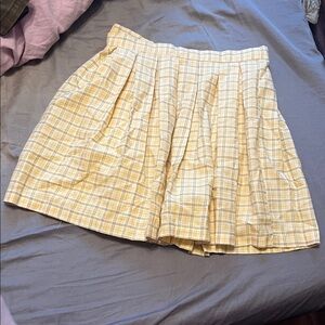 Plaid Cream Skirt